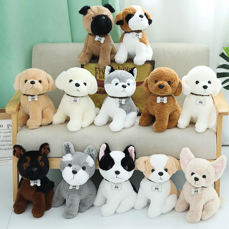 Hcdtoy 20-40CM Cute Kawaii Husky Chihuahua Corgi Teddy Dog Pug Filled Animal Simulation Plush Toy Doll Kids' Birthday Gifts | Игрушки и