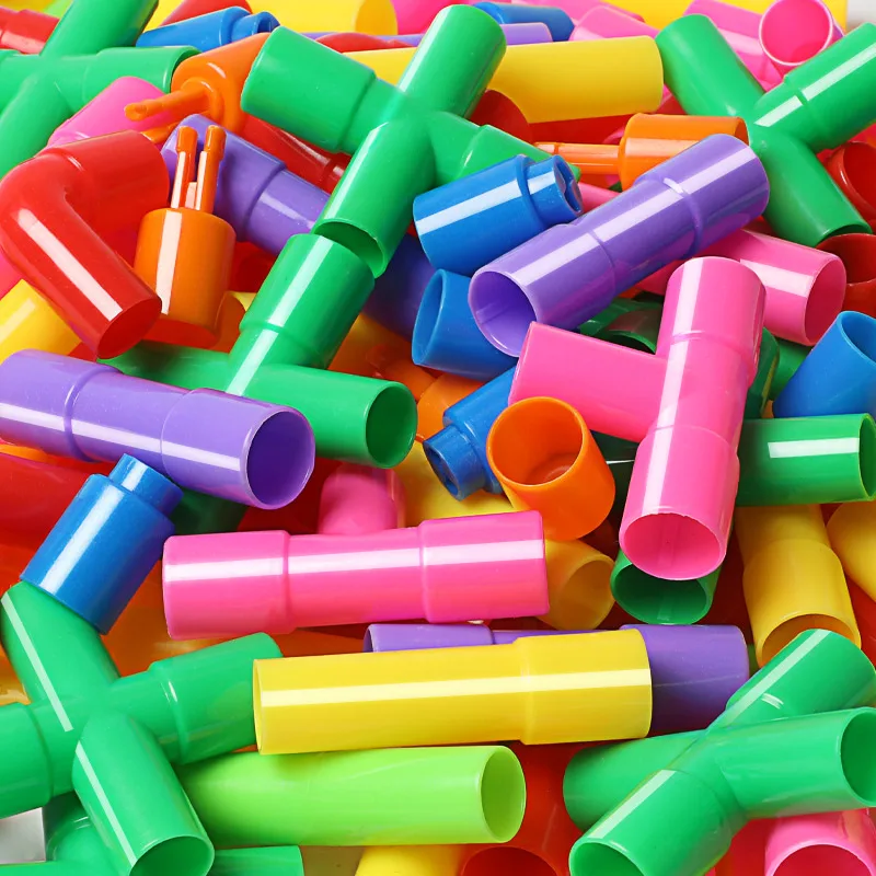 

366pcs Water Pipe Building Blocks DIY Pipeline Tunnel Car Creator Designer Bricks Educational Pipe Block gifts Toys For Children