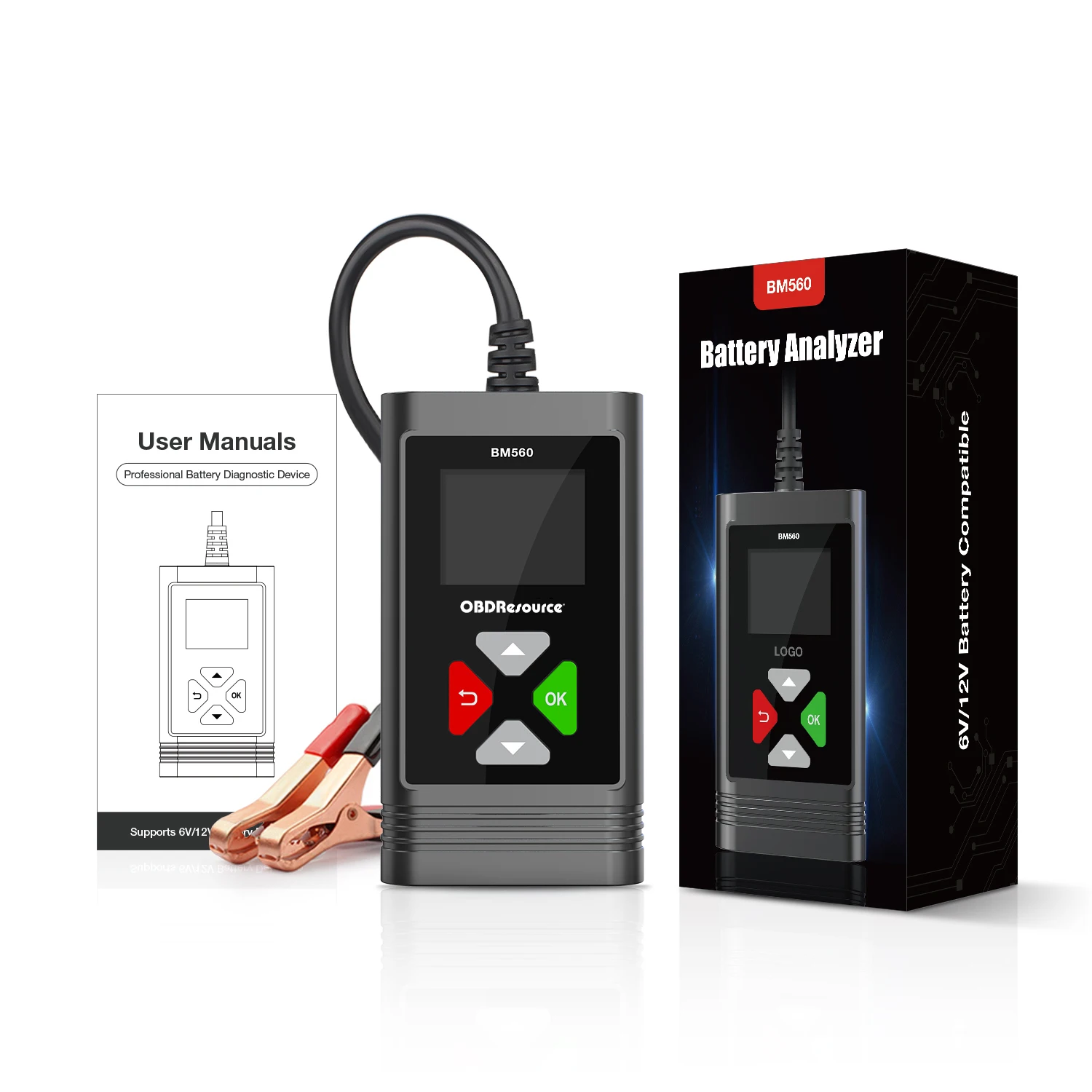 

BM560 Car Battery Tester 6V 12V Analyzer 2000 CCA 100-2000 CCA 2AH-220AH Cranking Test Reverse Protection Charge Check