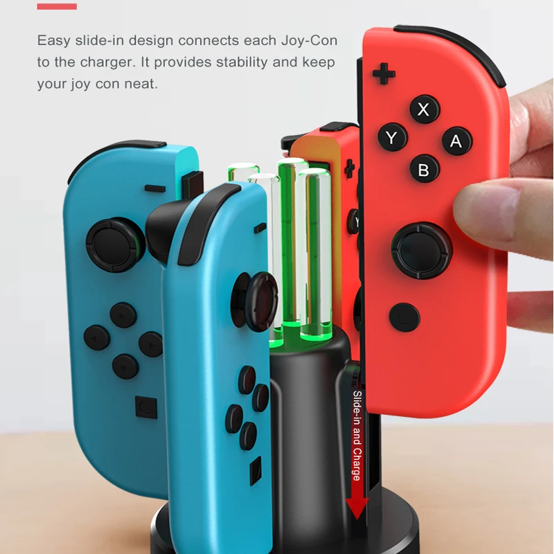 Зарядная док станция 4 в 1 для Nintendo Switch Joy Con контроллер Nitendo Nintendoswitch NS аксессуары