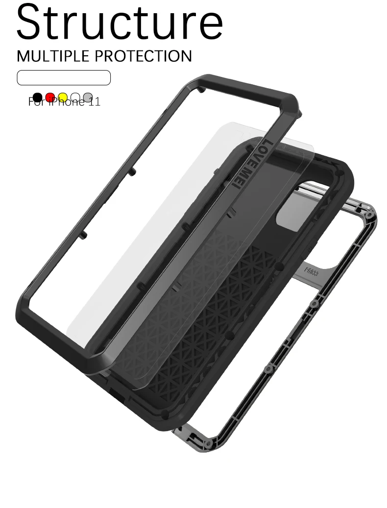 Gorilla glass) LOVE MEI мощный чехол для iphone 11 Pro Max X XS чехол для Max XR для iphone 8 6 6s 7 Plus водонепроницаемый алюминиевый чехол