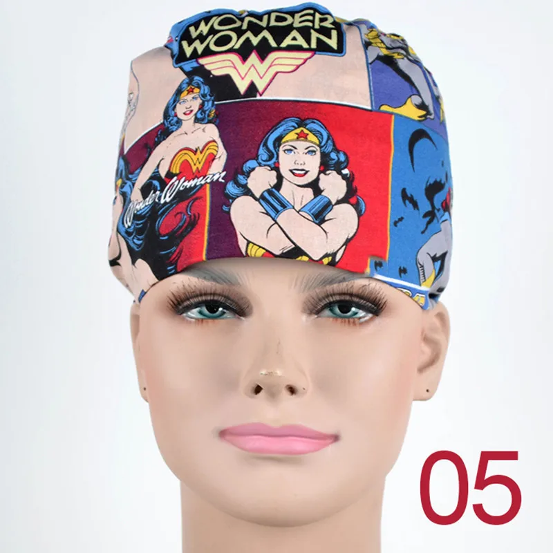 Хирургическая Кепка дантистов Red Wonder women хлопок костюм медика больничные шапочки рабочие шляпы с упругими тиками доктор аксессуары