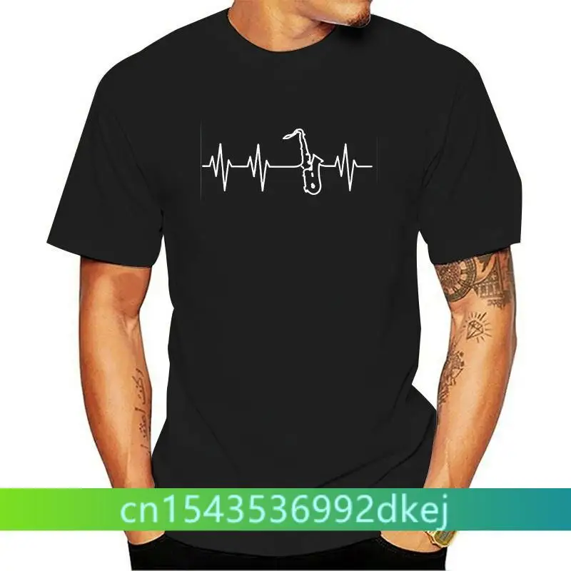 

T-Shirt 2019 Fashion Men Fashion Design Saxophone Heartbeat Ltd. Stylisches Tshirt Homme
