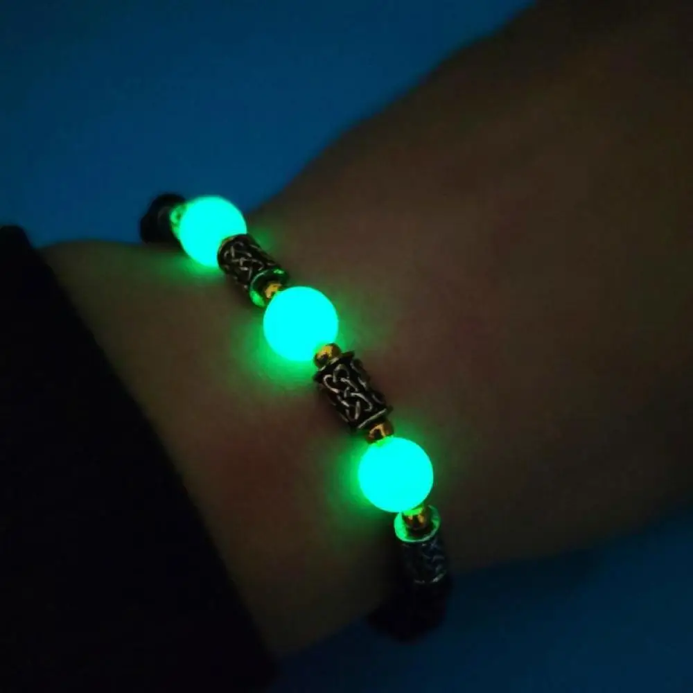 Новинка 2019 очаровательный натуральный камень светится в темноте браслет