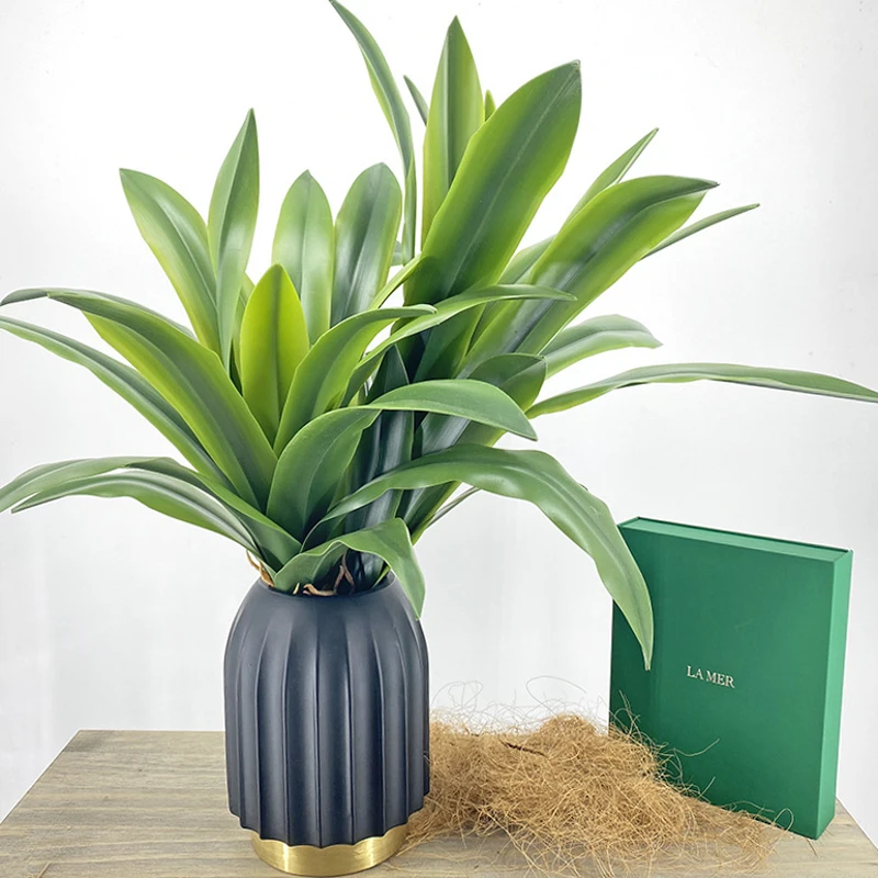 

Large Artificial Plants Tropical Agave Tree Fake Aloe Leaves Real Touch Gladiolus Wall Air Plants Potted For Home Garden Decor