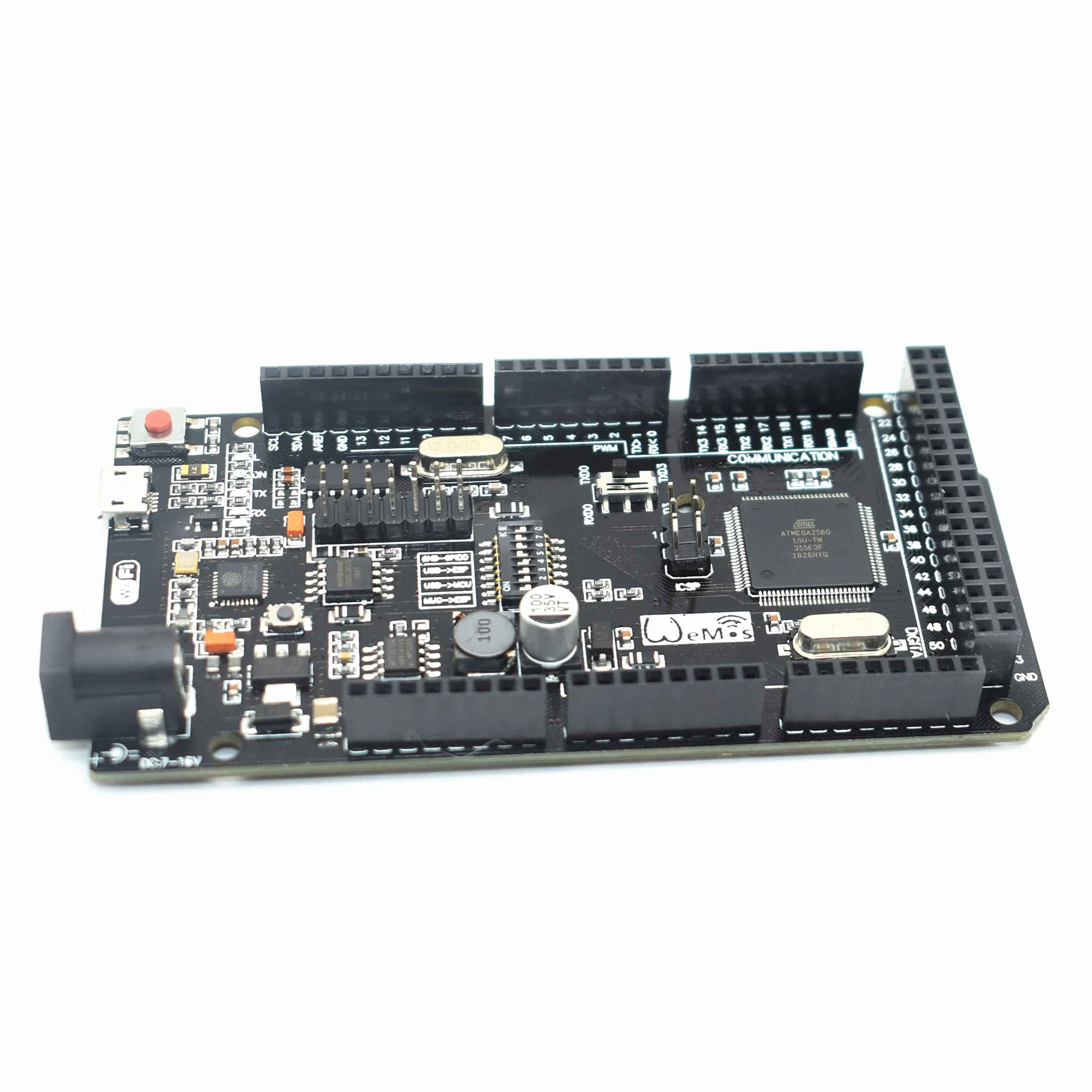 Mega2560 + Wi-Fi R3 ATmega2560 ESP8266 32 Мб памяти Φ CH340G. Совместимость с Arduino Mega NodeMCU для WeMos MEGA 2560 |
