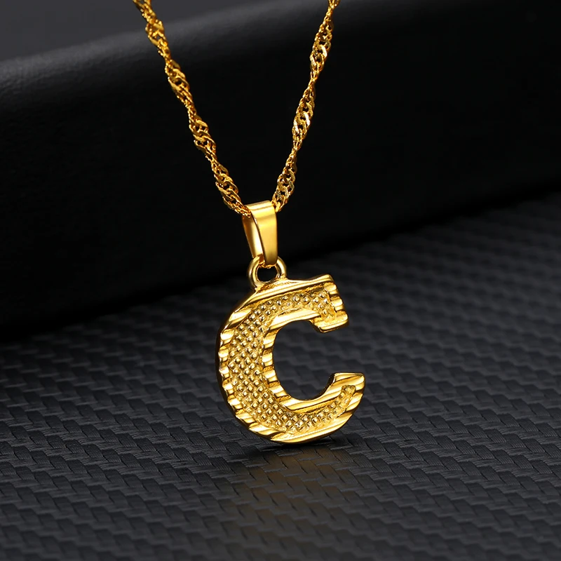 

Initial A-Z Alphabet Necklace For Women Pendant Stainless Steel Gold Jewelry Good Gift To Mom and Girlfriend Regalo Mamma