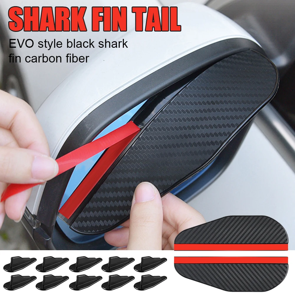 

10pcs UV-protected & weatherproof 6pcs Black Car EVO-Style PP Roof Shark Fins Spoiler Wing Kit Vortex Generator