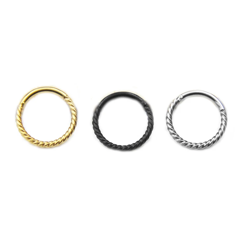 

316L Surgical Steel Moon Helix Segment Nose Ring Septum Clicker Cartilage Tragus Conch Daith Earring Body Piercing 16G