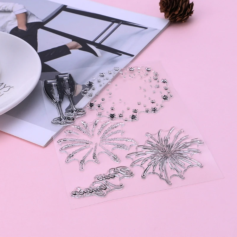 Фейерверк DIY силиконовый прозрачный штамп цепляться уплотнение тиснение для