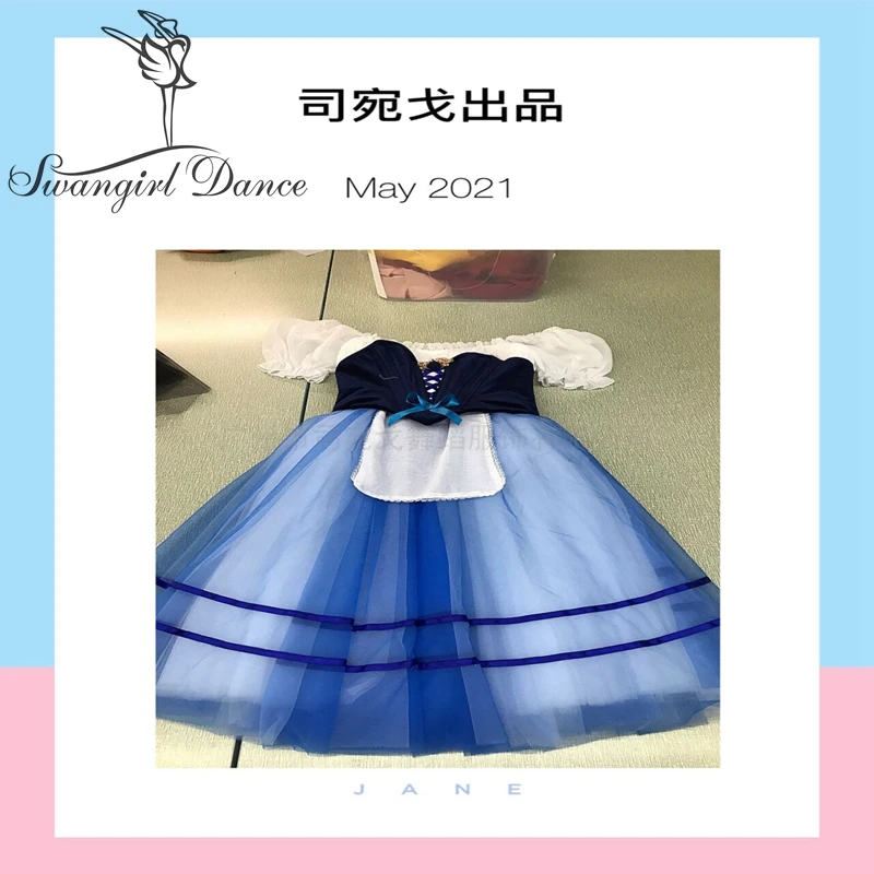Adult Royal Blue La fille mal gardée Variation Professional Ballet Dress Costumes Child Coppelia Custom Made BT4040