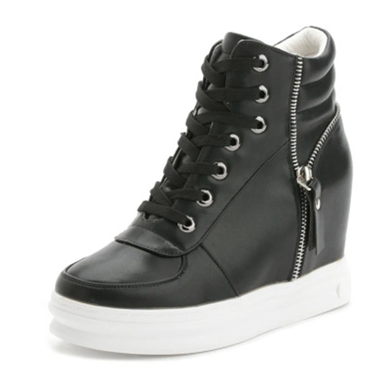 Обувь на танкетке 7 см Кроссовки Высокие женские кроссовки Спортивная обувь для