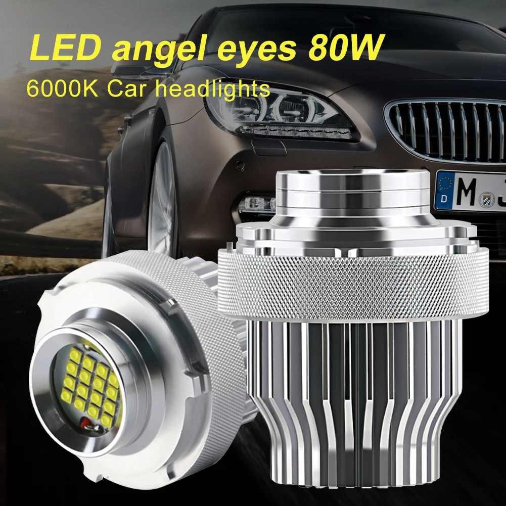 

Лампа для фар CREE LED Halo Ring Angel Eye лампа 80 Вт 6000K 4800LM декодирование высокой мощности 360 градусов Автомобильная Лампа