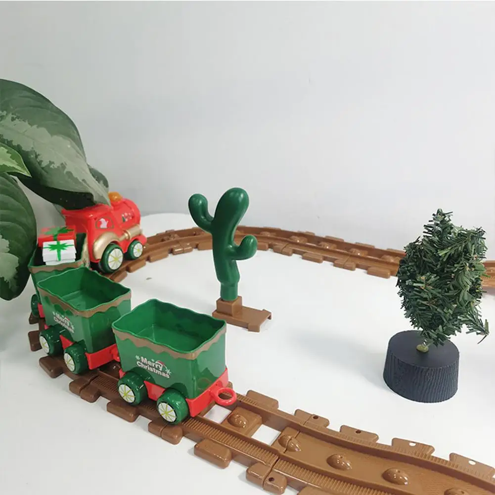 

Electric Train Set Locomotive Cargo Car Battery Powered Play Set Toy with Sound for Boys Girls Christmas Gift