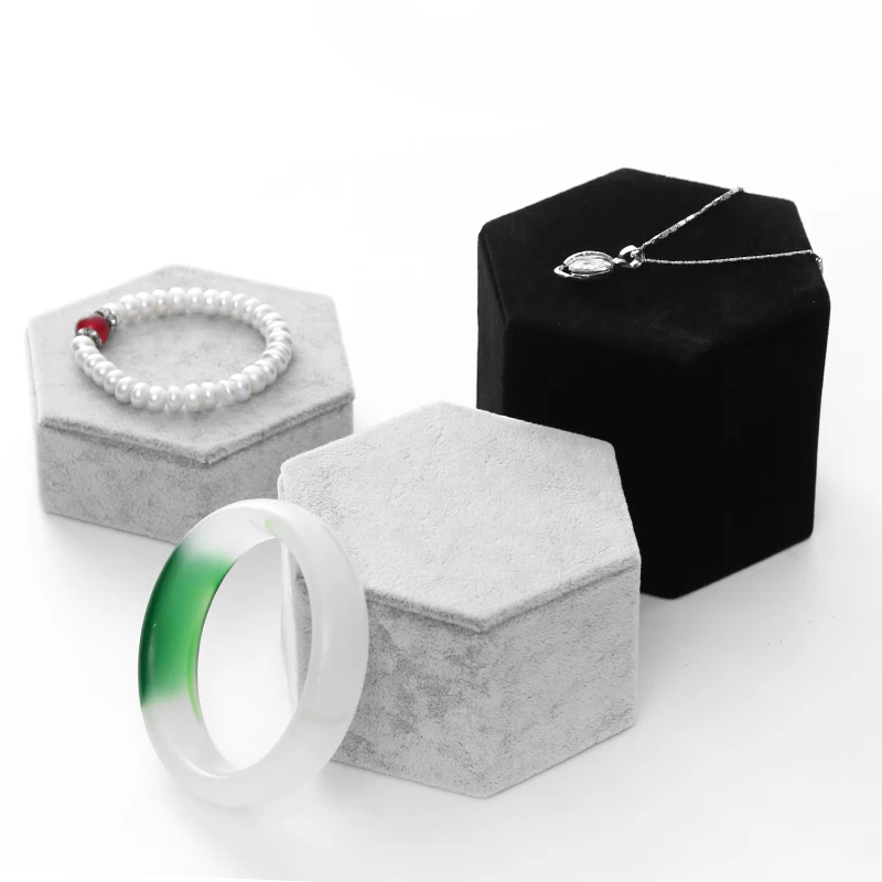 

Fashion Hexagon Rings Bracelet Display Stand Necklace Pendant Storage Jewelry Organizer Prop Counter Show