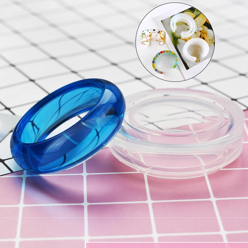 Цветок приглашение открытый манжета Круглый Стиль Браслет силиконовая форма для