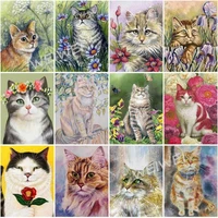 5d diy diamond painting cross stitch kits cute cat flower grass diamond embroidery mosaic pictures handmade gift home decoration