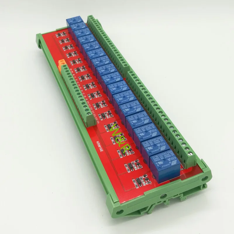 

16-way Intermediate Relay Module / PLC Expansion Board / Rail Installation / High or Low Trigger 12/24V/ Optional