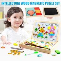 children intellectual wood magnetic puzzle set early education puzzle children drawing board toys lbv