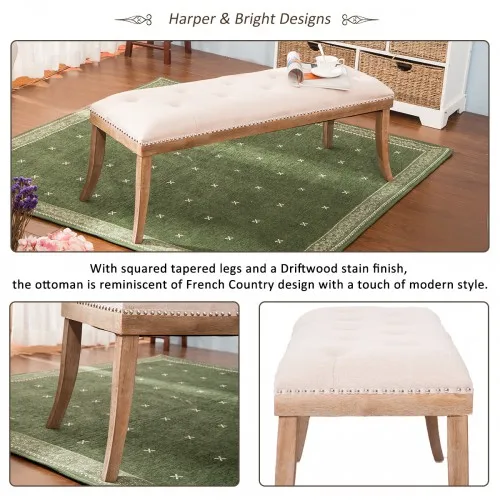 Heyward скамейка с мягкой отделкой на пуговицах деревянными ножками и гвоздике