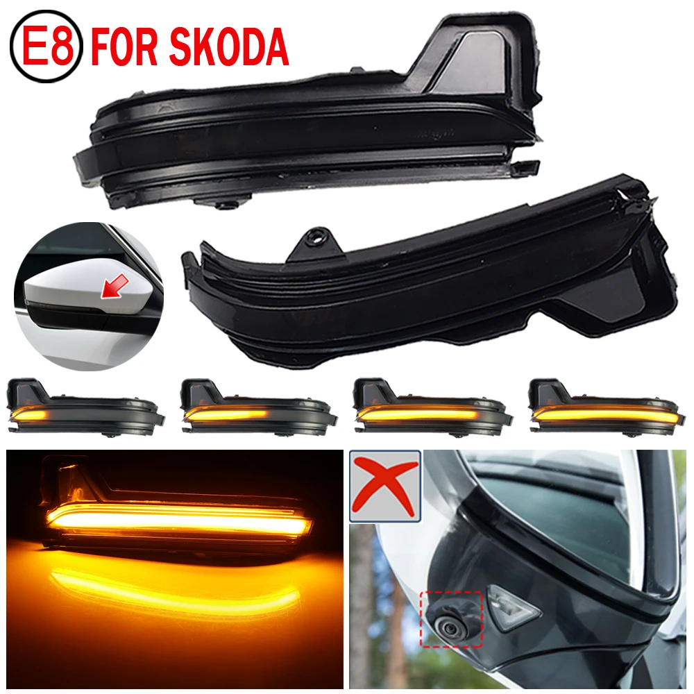 

2PCS Flowing Water For Skoda Kodiaq 2016-2020 LED Dynamic Turn Signal Light Sequential Rearview Side Mirror Blinker Indicator