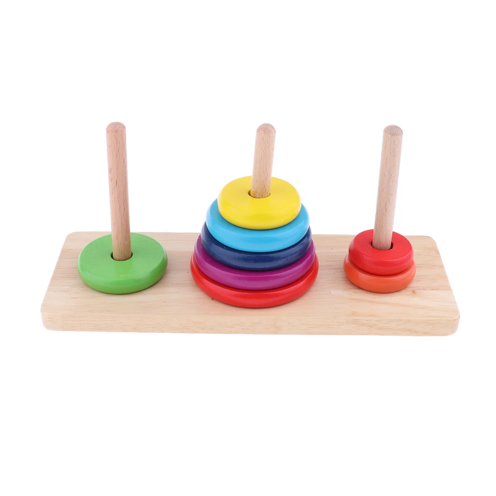 

Montessori Wooden Stacking Toy Educational Sensorial Material for 6 Month Above Baby Infant - Big
