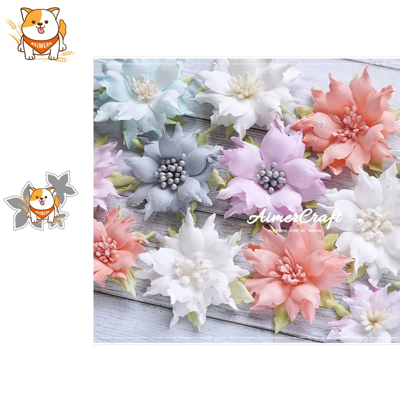 3 шт. металлические Вырубные штампы с цветочным рисунком искусственное рельефное