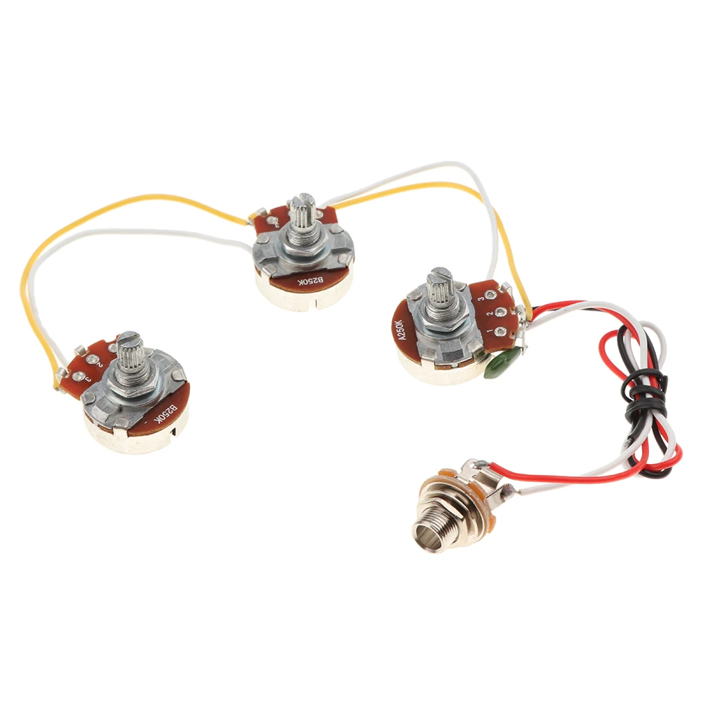 

1 Set DIY Bass Wiring Harness A250K B250K Potentiometers For Jazz Bass Accessory