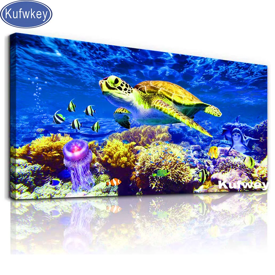 

Sea turtle Diamond painting,full square round Diamond,picture of rhinestone mosaic diamond embroidery Ocean Fish Larger Art,