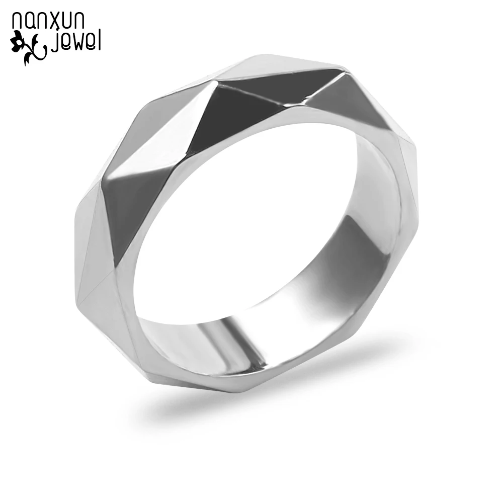Серебряный цвет специальное кольцо ромбовидной огранки для мужчин обручальные