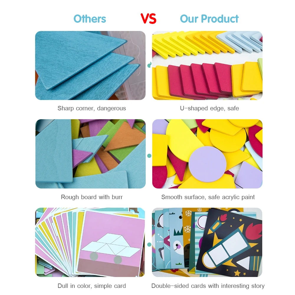 

Jigsaw Puzzle for Children Kids Tangram Wooden Jigsaw Puzzle Wood Montessori Educational Toys for Children Gift Boy girl toy