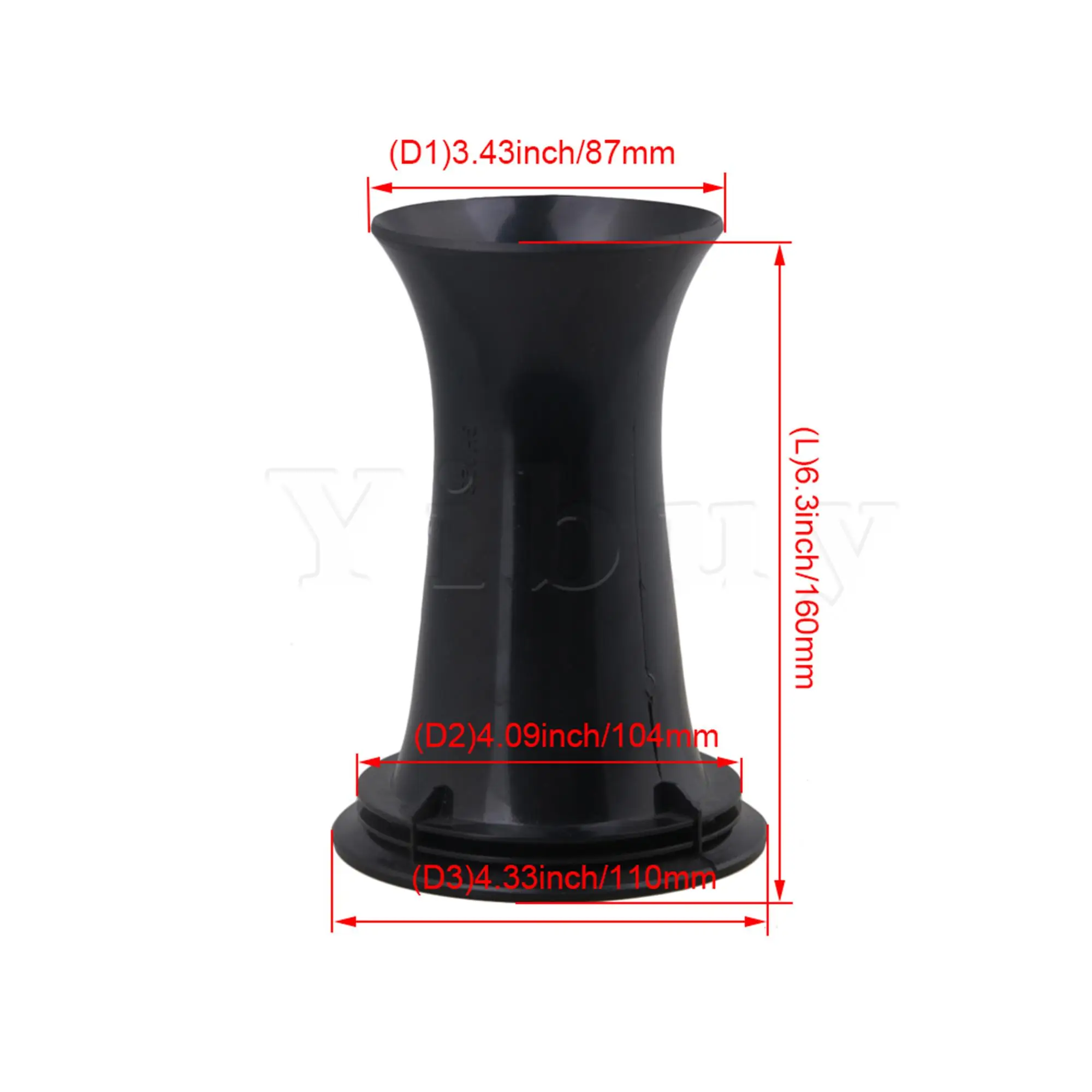 

Yibuy110mm Open Hole Black Plastic Speaker Port Subwoofer Bass Reflex Tube