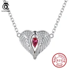 ORSA JEWELS подвижное складное и открывающееся ожерелье в форме крыльев Ангела сердце из родия, ожерелье из стерлингового серебра с кубическим цирконием SN292