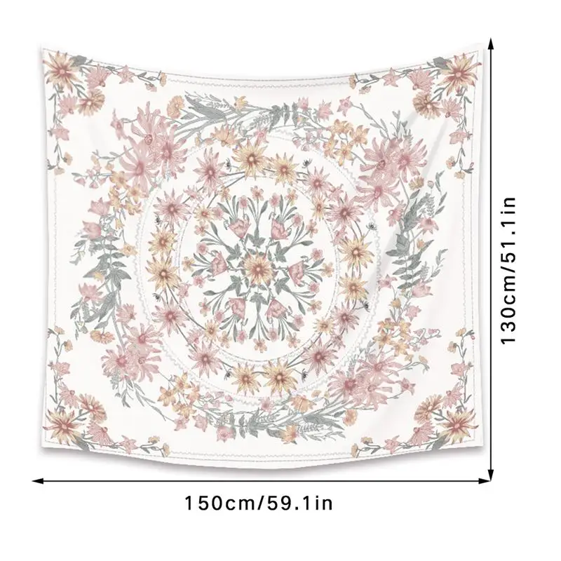 

Mandala Tapestry Wall Hanging Flower Psychedelic Tapestry Wall Hanging Decor For Living Room Bedroom Bohemian Plant Print Decor