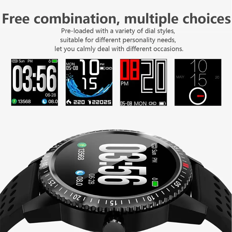 t1 smartwatch ip67 waterproof wearable device heart rate monitor color display smart watch for android ios 30 days standby free global shipping