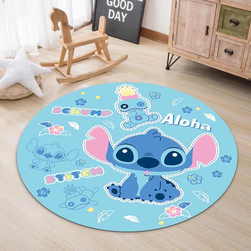 

Disney Lilo & Stitch Baby Play Mat 100x100cm Soft Crawling Rugs Kids Play Minnie Mouse Mat Grey White Pad Floor for Kids Games