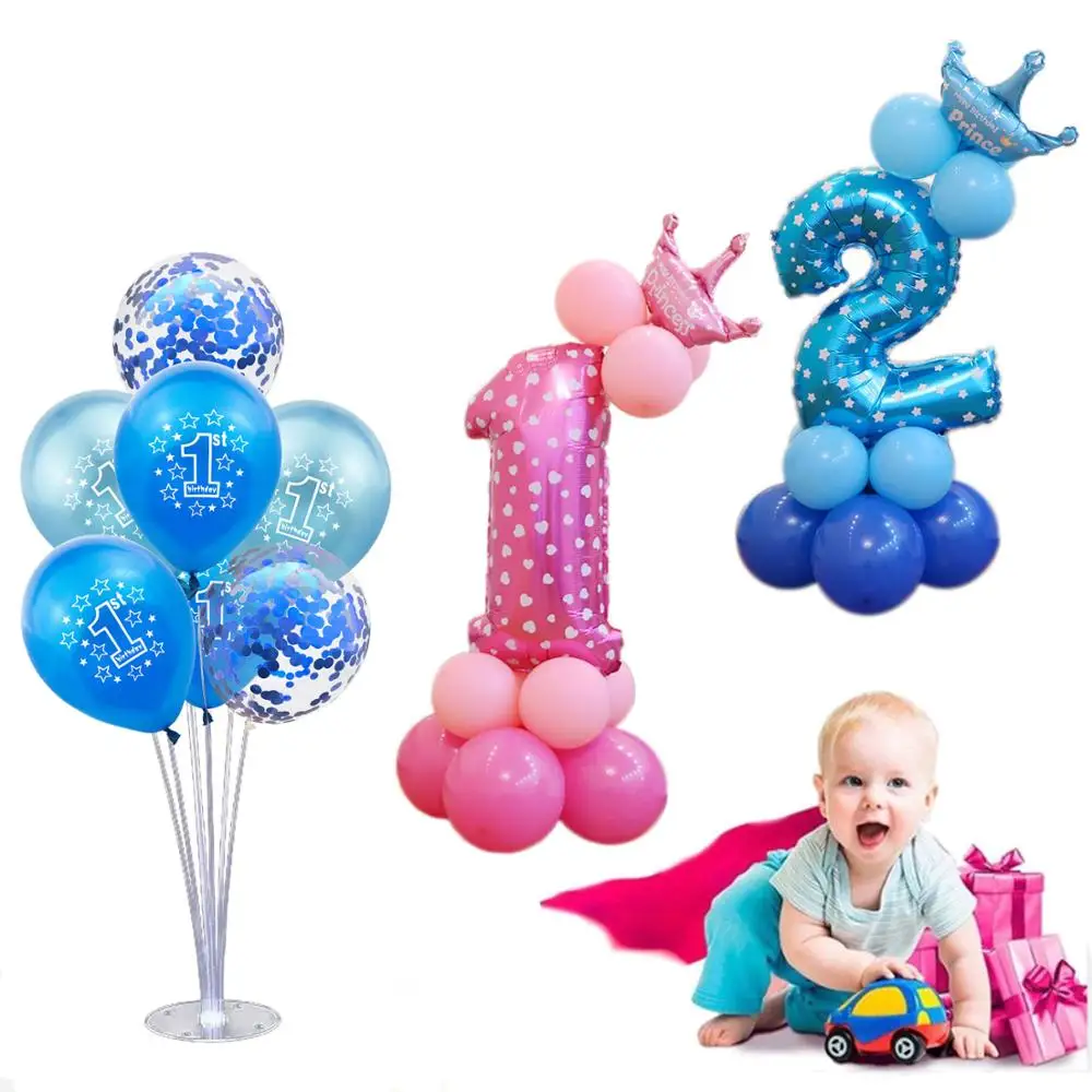 Латексные шары С Днем Рождения держатель для дня рождения украшения детей 1 9 цифр