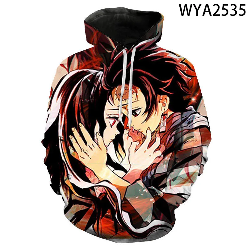 

Толстовки Kimetsu No Yaiba с 3D принтом для мужчин и женщин, детские модные толстовки, одежда для мальчиков и девочек, Детская уличная одежда с длинн...