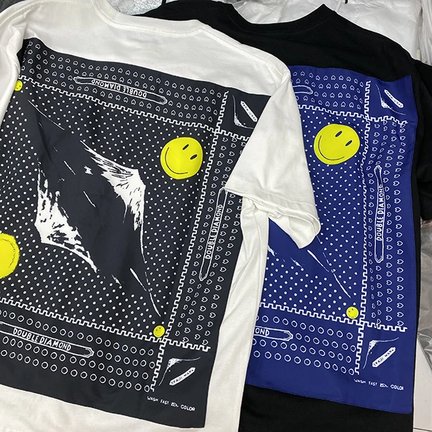 

KAPITAL T-shirt Men Women Back Double Diamond Graphic KAPITAL MAN Tee Tops Slightly Oversize Short Sleeve