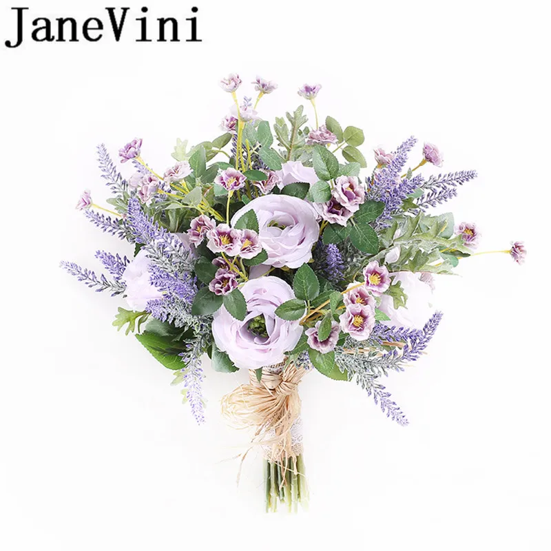 JaneVini букет невесты из фиолетового шелка лаванды искусственные цветы для свадьбы
