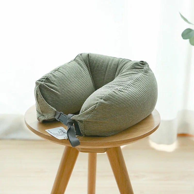 Японская легкая хлопковая U образная подушка из чистого хлопка для путешествий