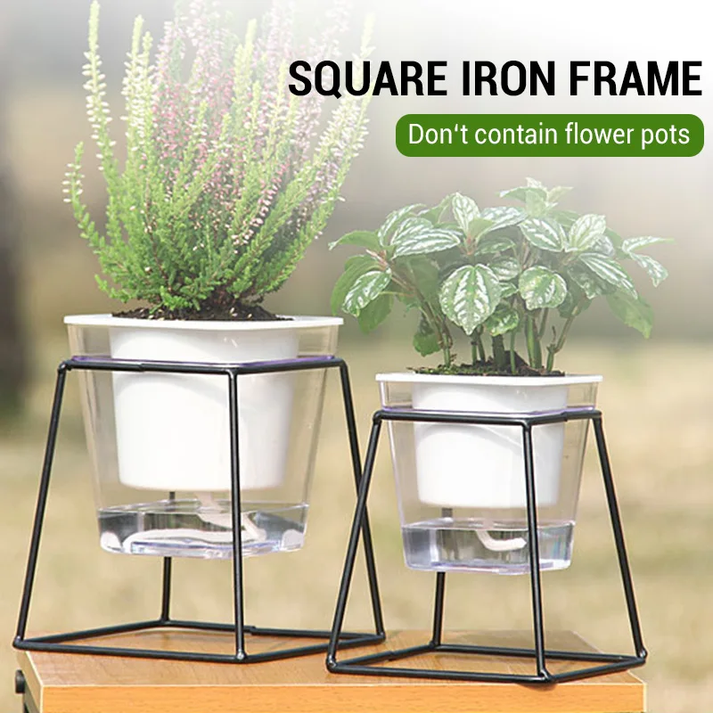 Planting Potted Plant Display Stand Square Shape Black Metal Flower Flowerpot Frame Pot Rack Creative | Дом и сад