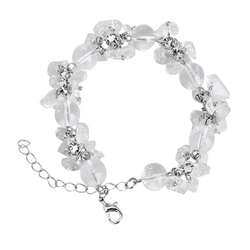 FYJS уникальный посеребренный ручной работы Природный рок-Кристалл 8 мм круглые