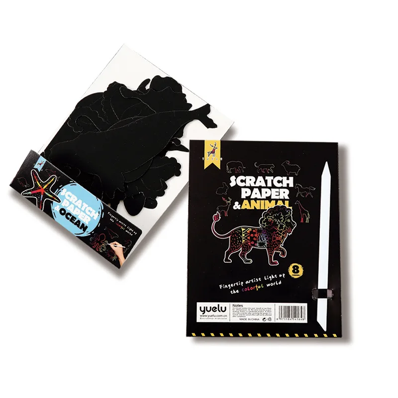 Юэлу 1 комплект Magic Цвет Радуга бумага для скретч Арта RFID карты с динозаврами