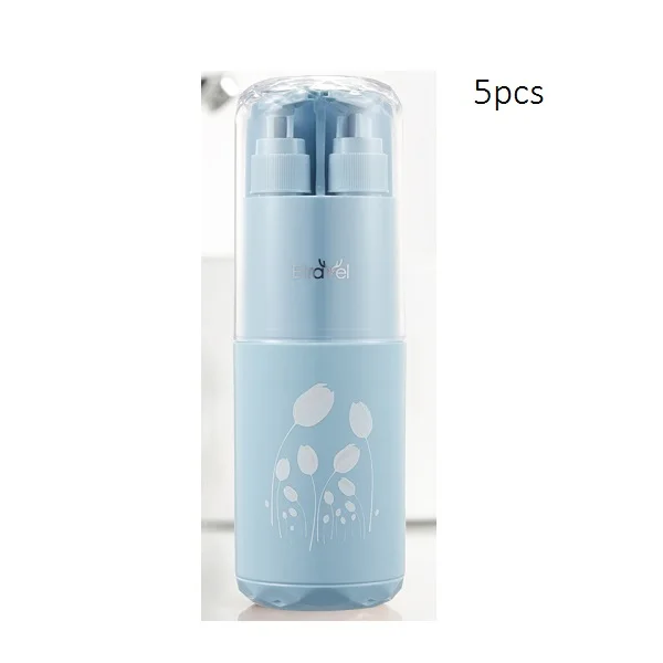 5pcs Blue Дорожные чистые наборы, набор для мытья на открытом воздухе, портативный набор для мытья 5 шт., 8 шт., набор для мытья зубной щетки, стакан для зеркального полотенца, лосьон, отдельные коробки, гребень - Цвет: 5pcs Blue