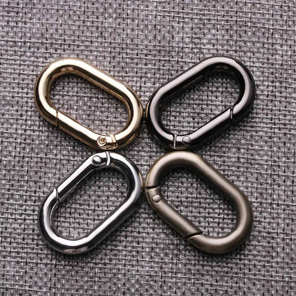 

1/2/4/5pcs Zinc Alloy Plated Gate Spring Oval Ring Buckles Clips Carabiner Purses Handbags Oval Push Trigger Snap Hooks