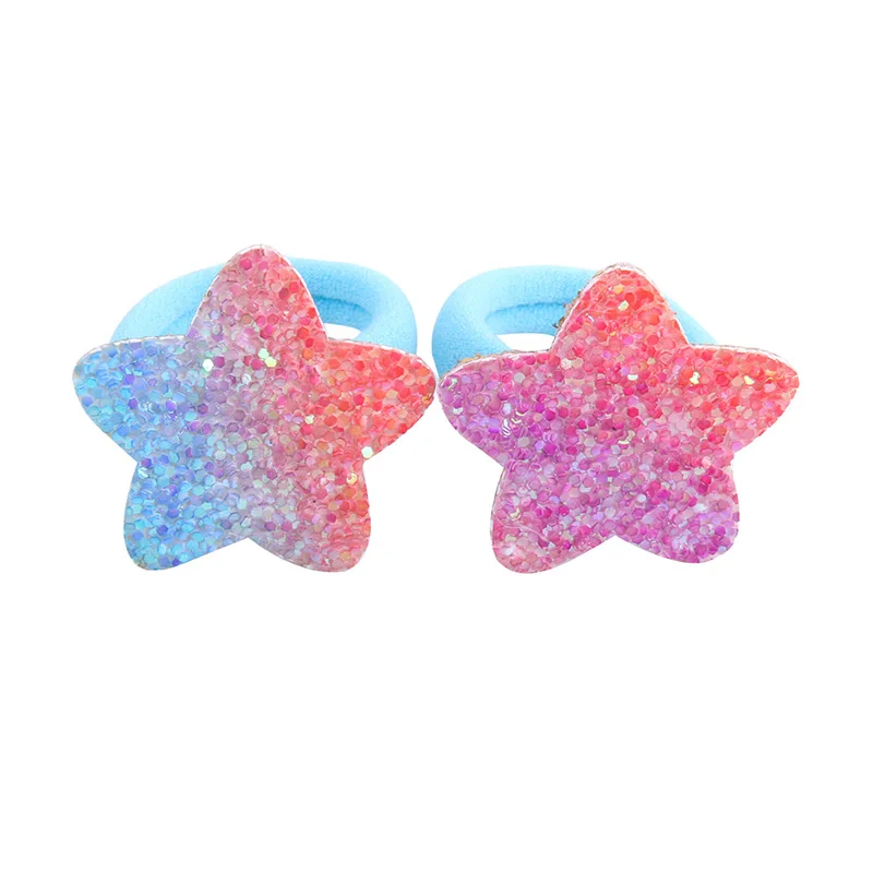 2 шт./компл. блестящая цветная резинка для волос детей эластичная с градиентными