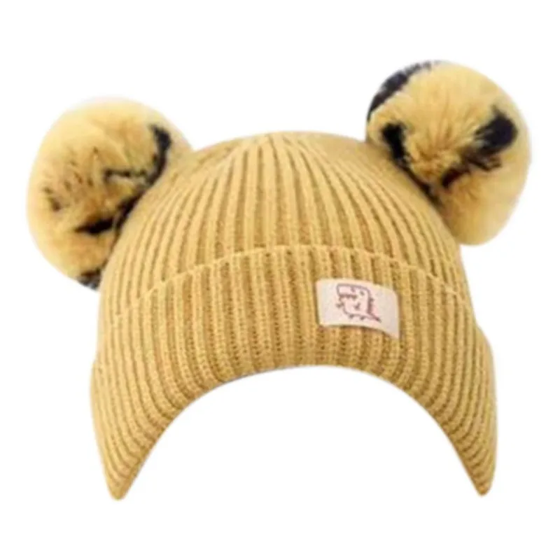 

New Winter Newborn Cute Warm Kids Girls Boys Baby Cartoon Hats Knitted Wool Caps With Ball