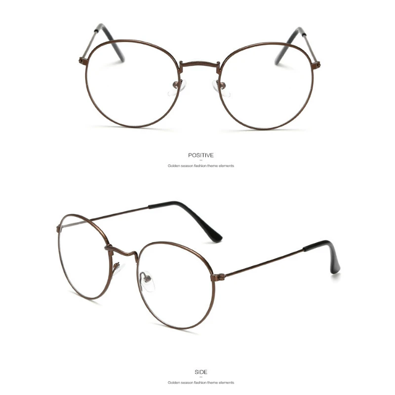 Винтажные Ретро очки в металлической оправе с прозрачными линзами модные черные