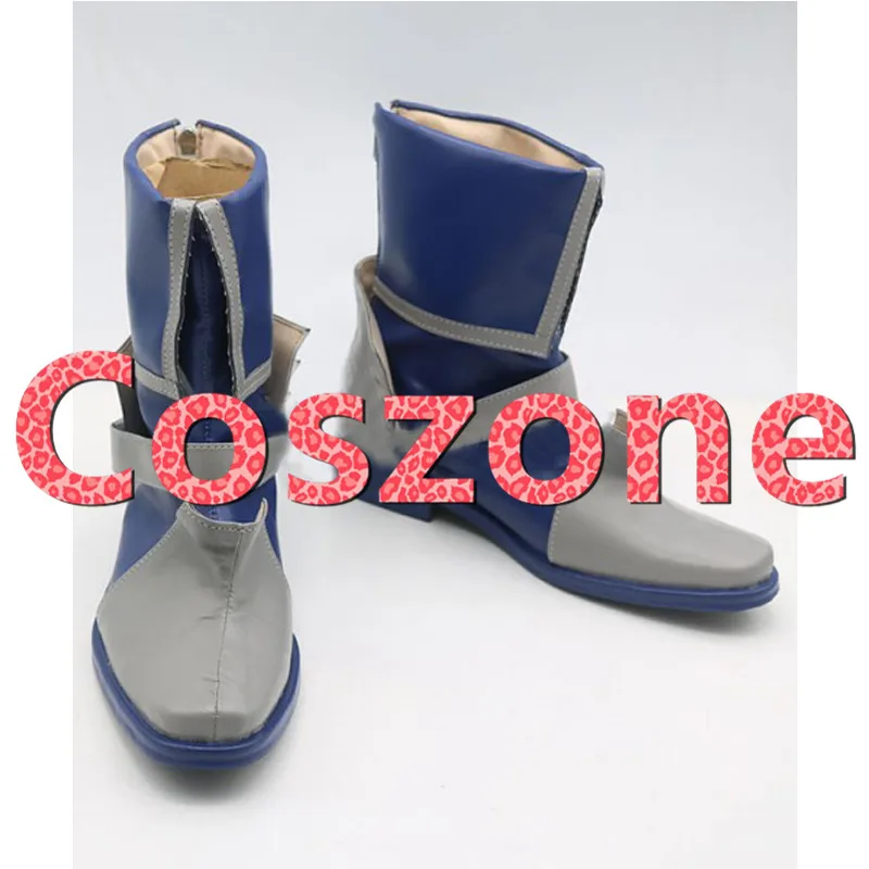 Синяя обувь для косплея пожарная эмблема хрома ботинки аксессуары костюма